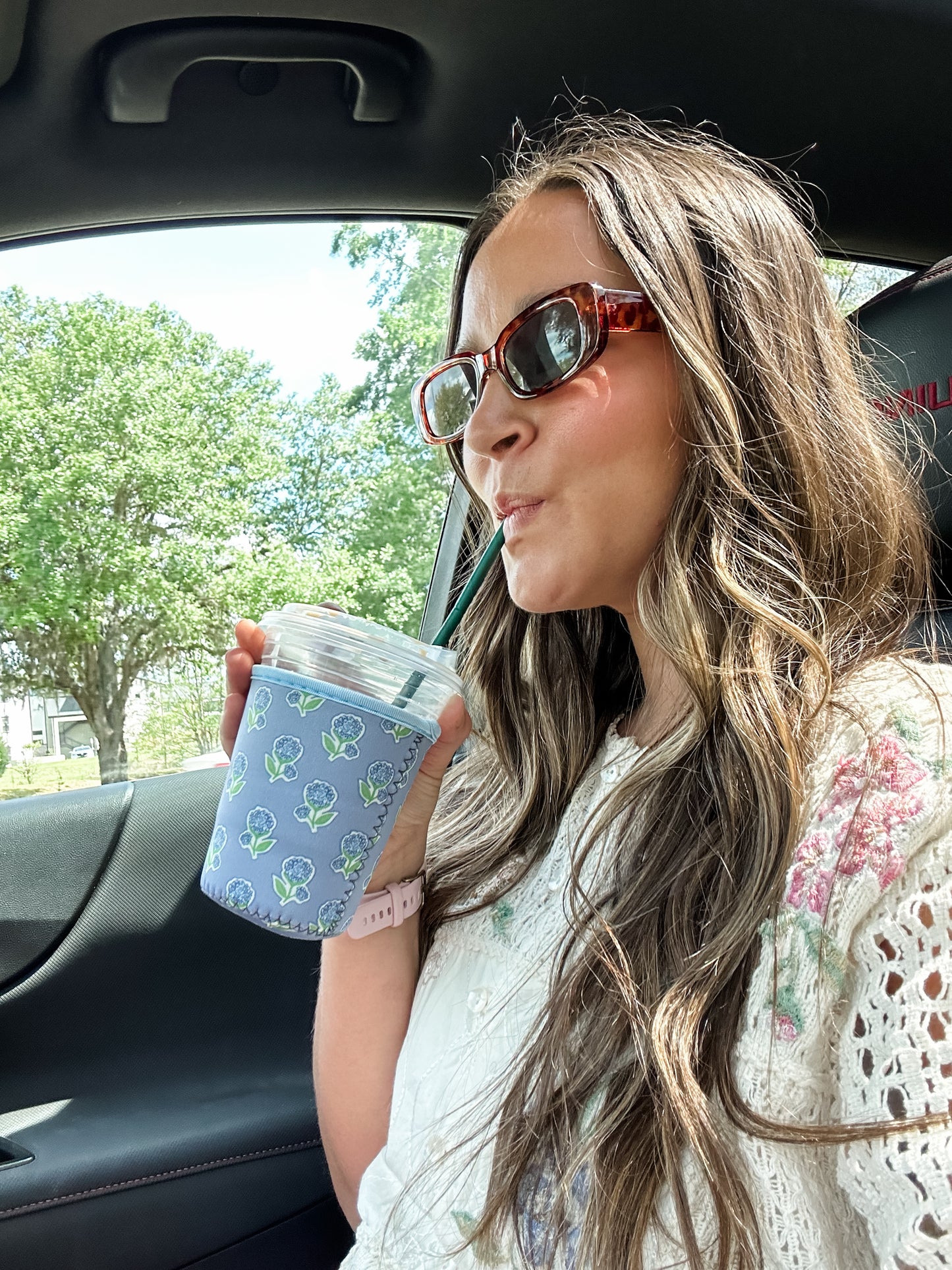 Blue Hydrangea Coffee Coozie