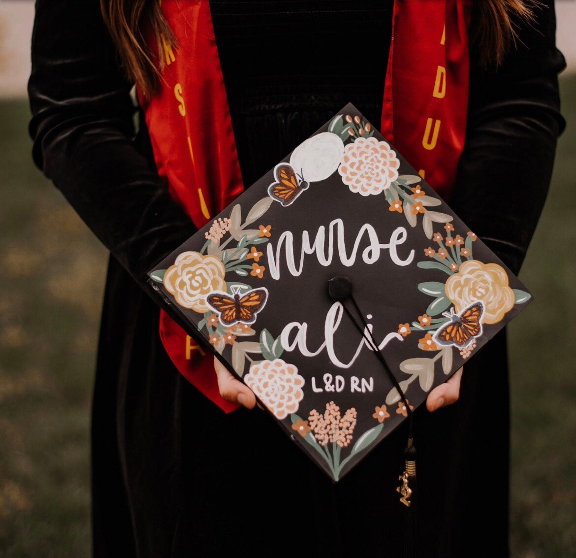 Custom Painted Grad Cap Topper